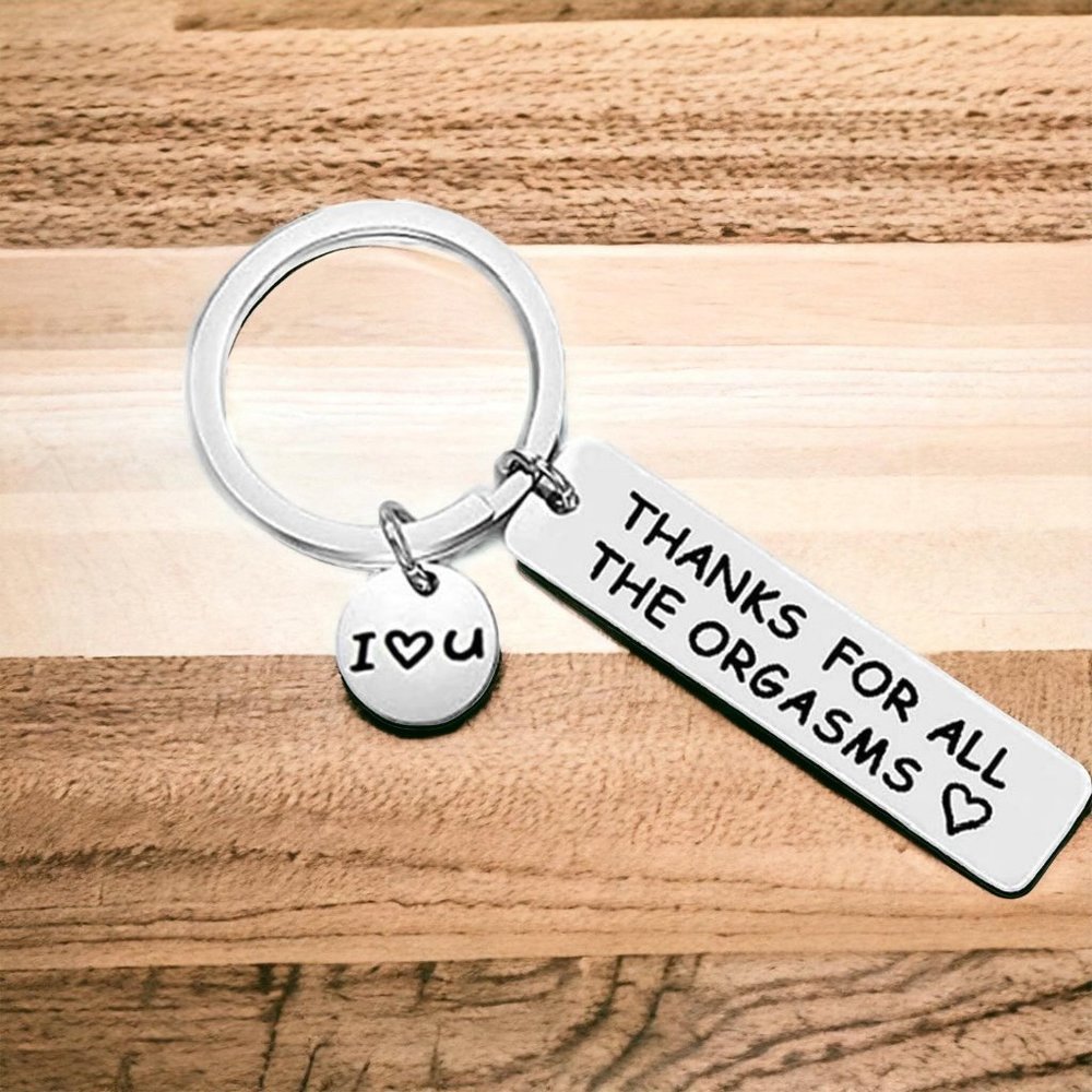 Valentine's Day Gifts Thanks for all the orgasms Stainless Steel Keychain